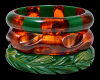 BB156 evergreen, tortoise  bakelitre and 2 color lucite bangles